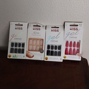 Kiss Gel & Acrylic Press-On Nails in Black, Nude, and Pink